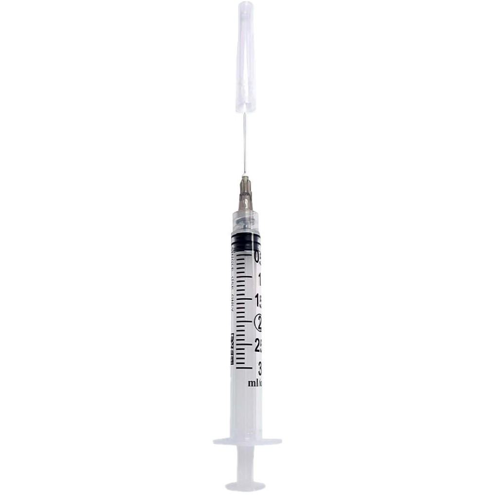 Syringe 3cc LL with Hypodermic Needle ExelInt® 3 mL 22 Gauge 1 Inch Detachable Needle Without Safety (100/BX 10BX/CS) by Exel Corporation  ID 26102
